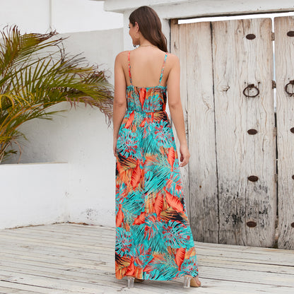 Sexy V Neck Bohemian Long Maxi Dresses