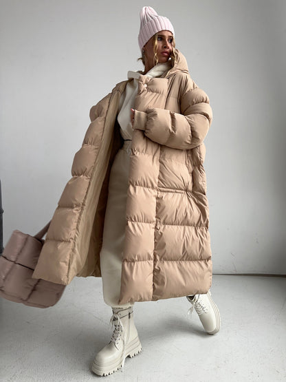 Casual Women Warm Cotton Long Overcoats for Winter