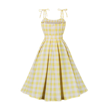 Vintage Sweet Bow Spaghetti Straps Dresses