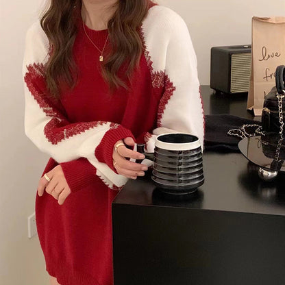 Casual Contrast Color Knitted Sweaters