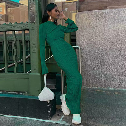 Fashion Round Neck Long Sleeves Dresses