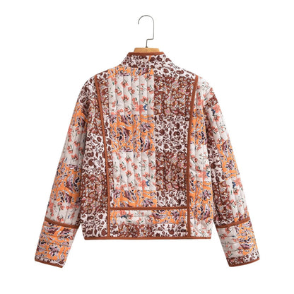 Designed Fashion Floral Print Cotton Overcoat