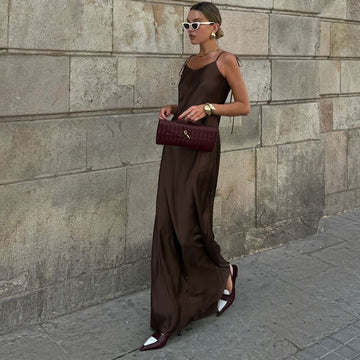 Sexy Satin Long Slip Dress