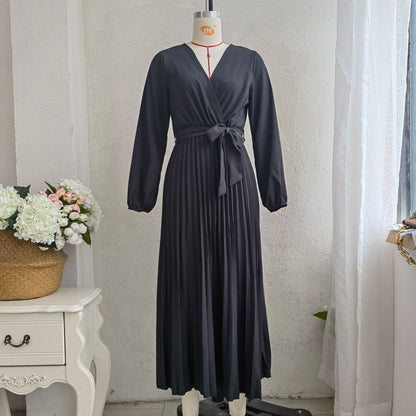 Classy V Neck Long Sleeves Midi Dresses
