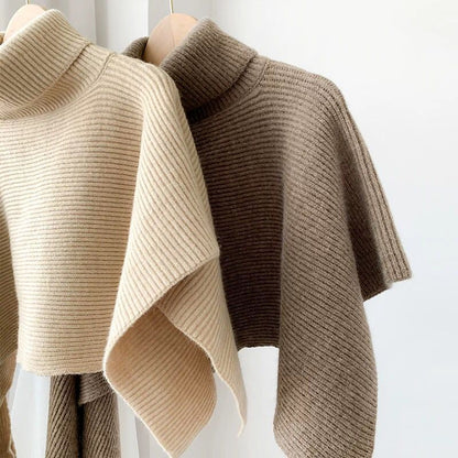 Fashion High Neck Knitted Cloak Scarves