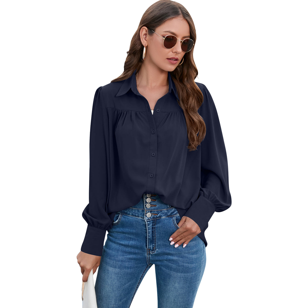 Casual Chiffon Long Sleeves Blouses for Women