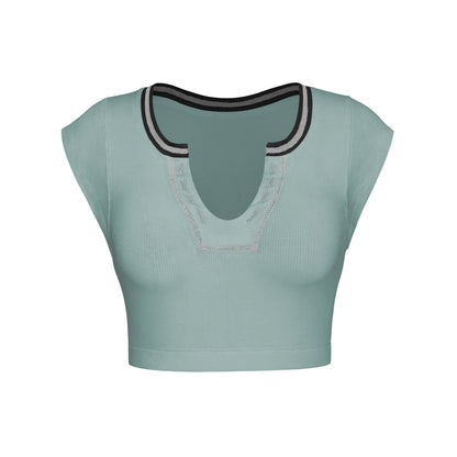 Sexy Designed Midriff Baring Knitted T Shirts