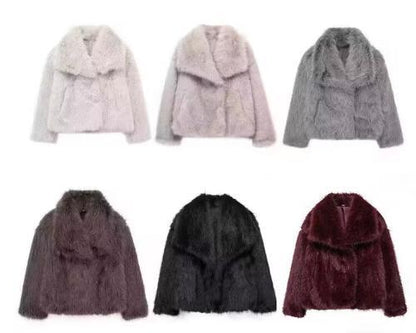 Fashion Artificial Fox Fur Winter Women Jacket Coats