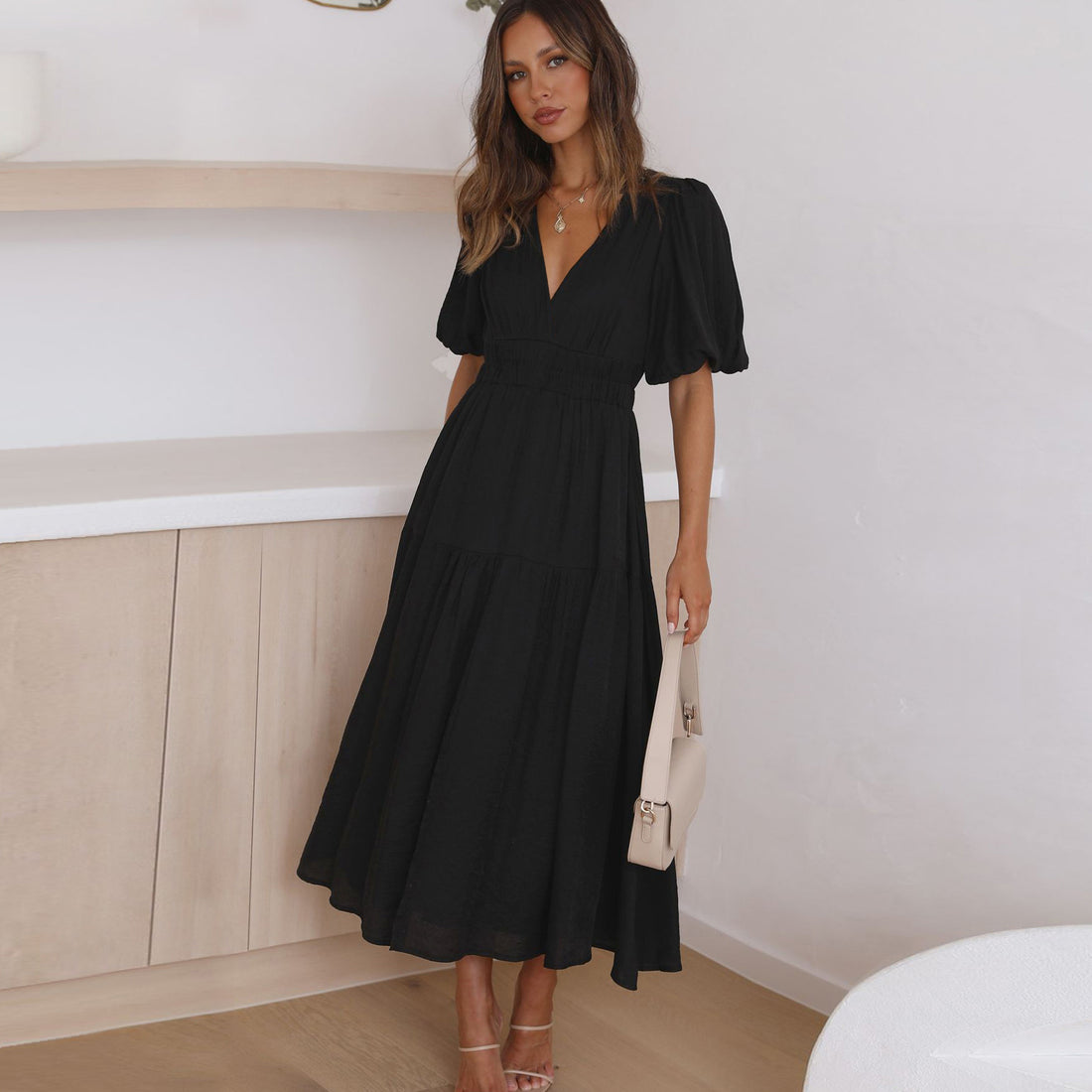 Summer V Neck Holiday Dresses for Women