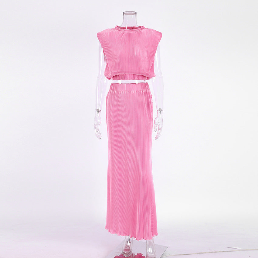 Fashion Sleeveless Tops and Long Skirts for Women