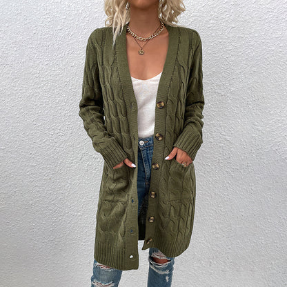 Casual Twist Design Long Cardigan Sweaters for Women
