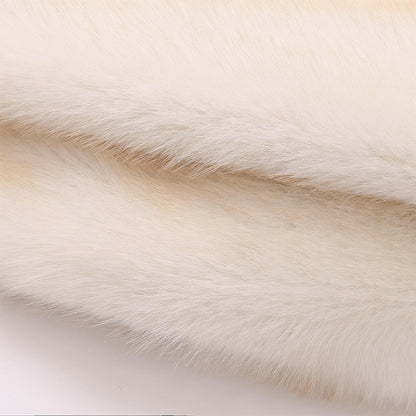 Fashion Artificial Fur Turnover Collar Jacket Coats for Women