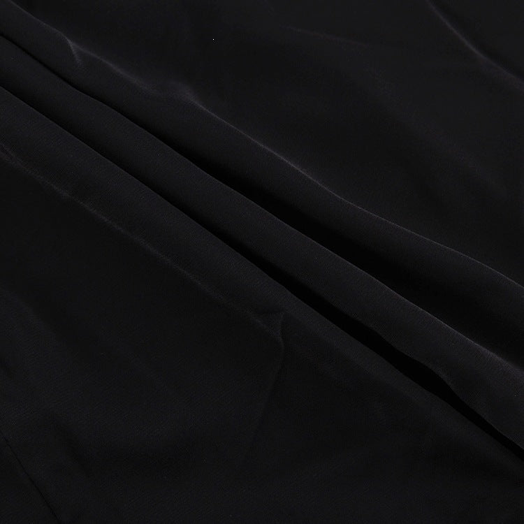 Designer Doll-Collar Cinched-Waist Slimming Little Black Dress