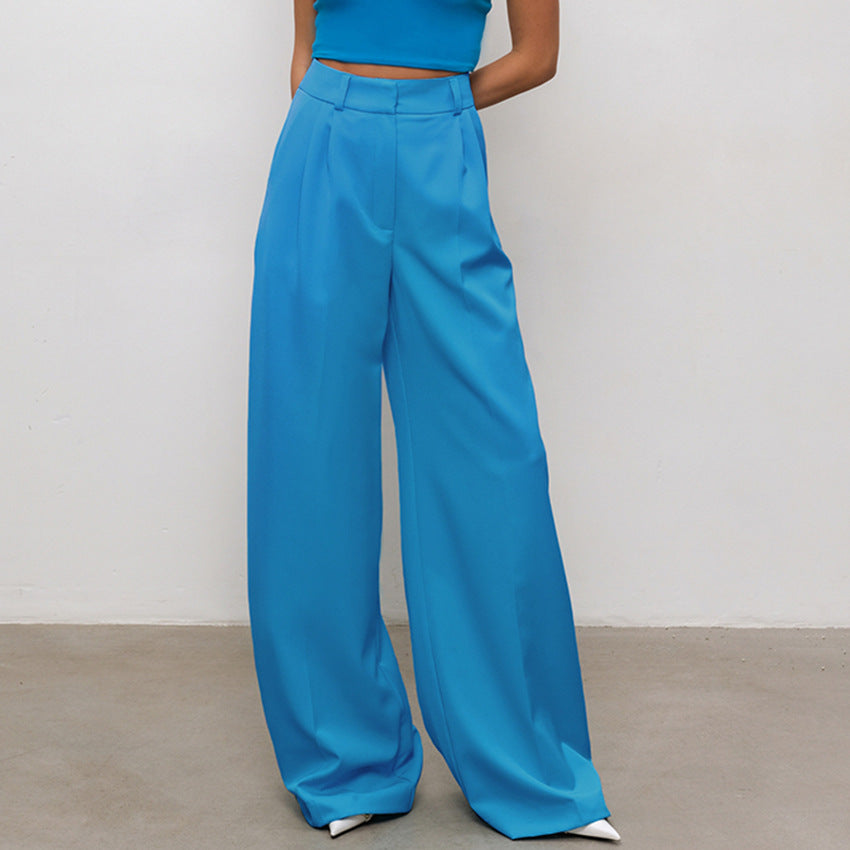 Casual High Waist Wide Legs Long Pants for Women