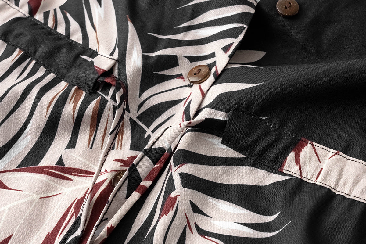 Casual Summer Leaf Print Half Sleeves Mini Dresses