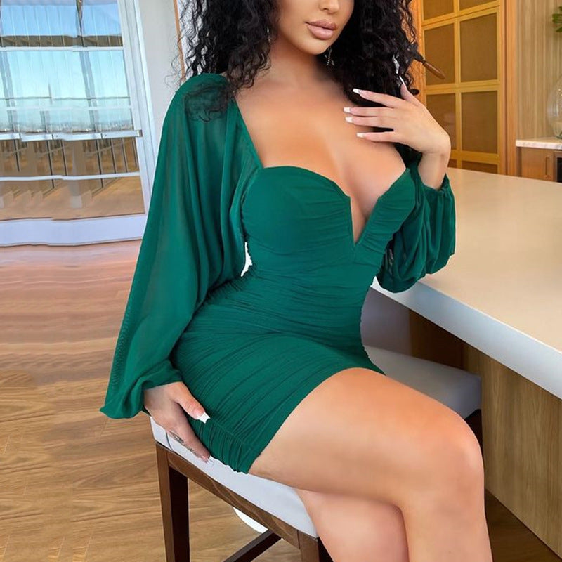 Sexy V Neck Summer Backless Mini Dresses