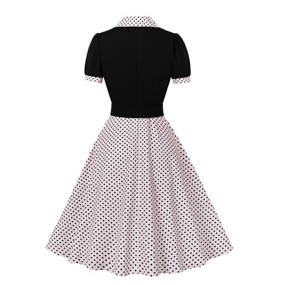 Vintage Polk Dot Short Sleeves Dresses