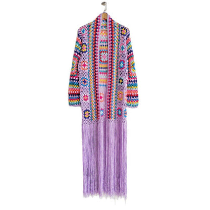 Colorful Crochet Irregular Tassels Coats for Women