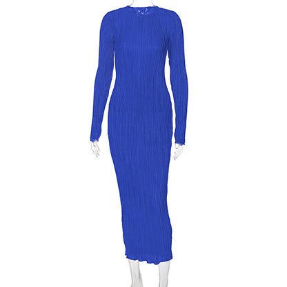 Fashion Round Neck Long Sleeves Dresses