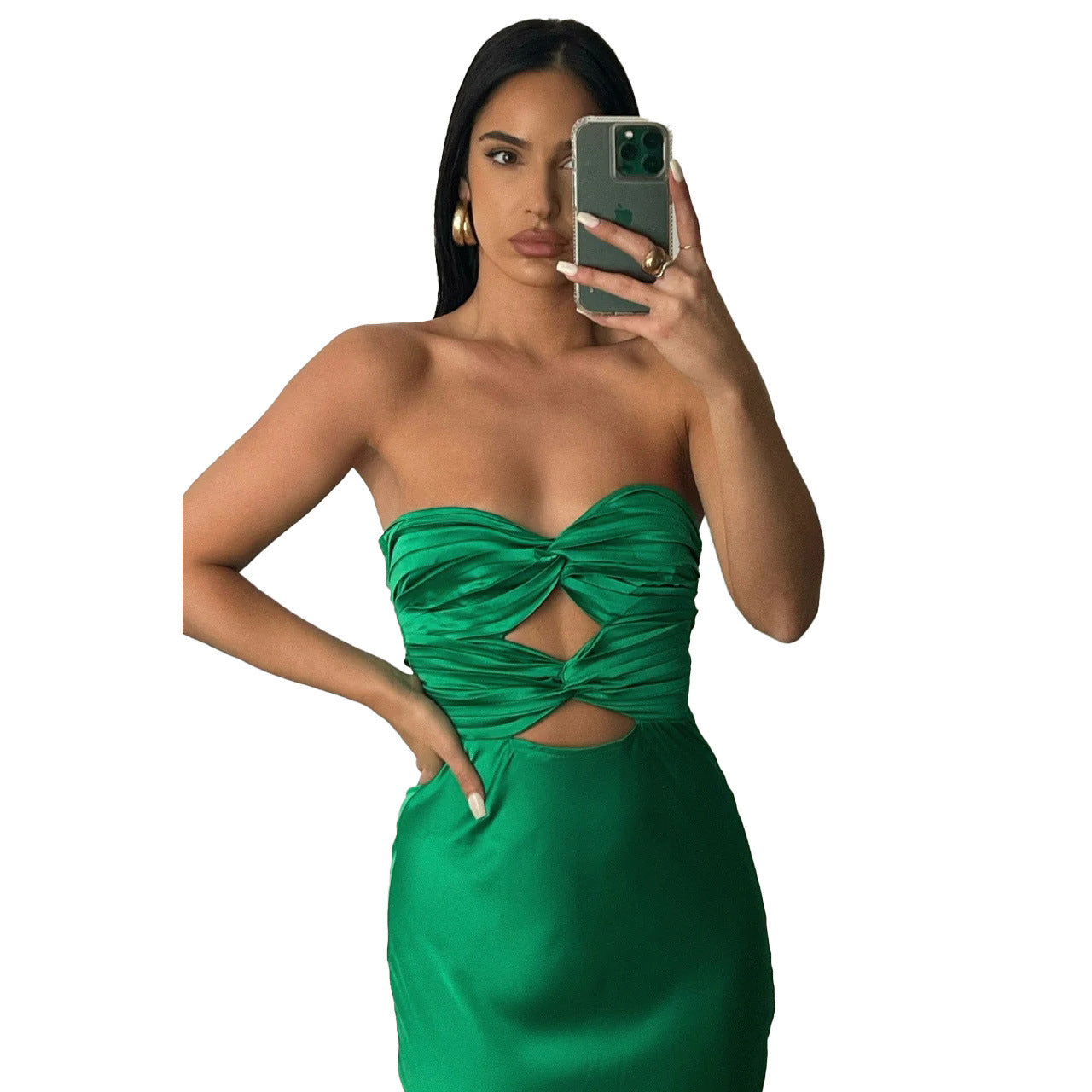 Sexy Satin Strapless Summer Women Party Dresses