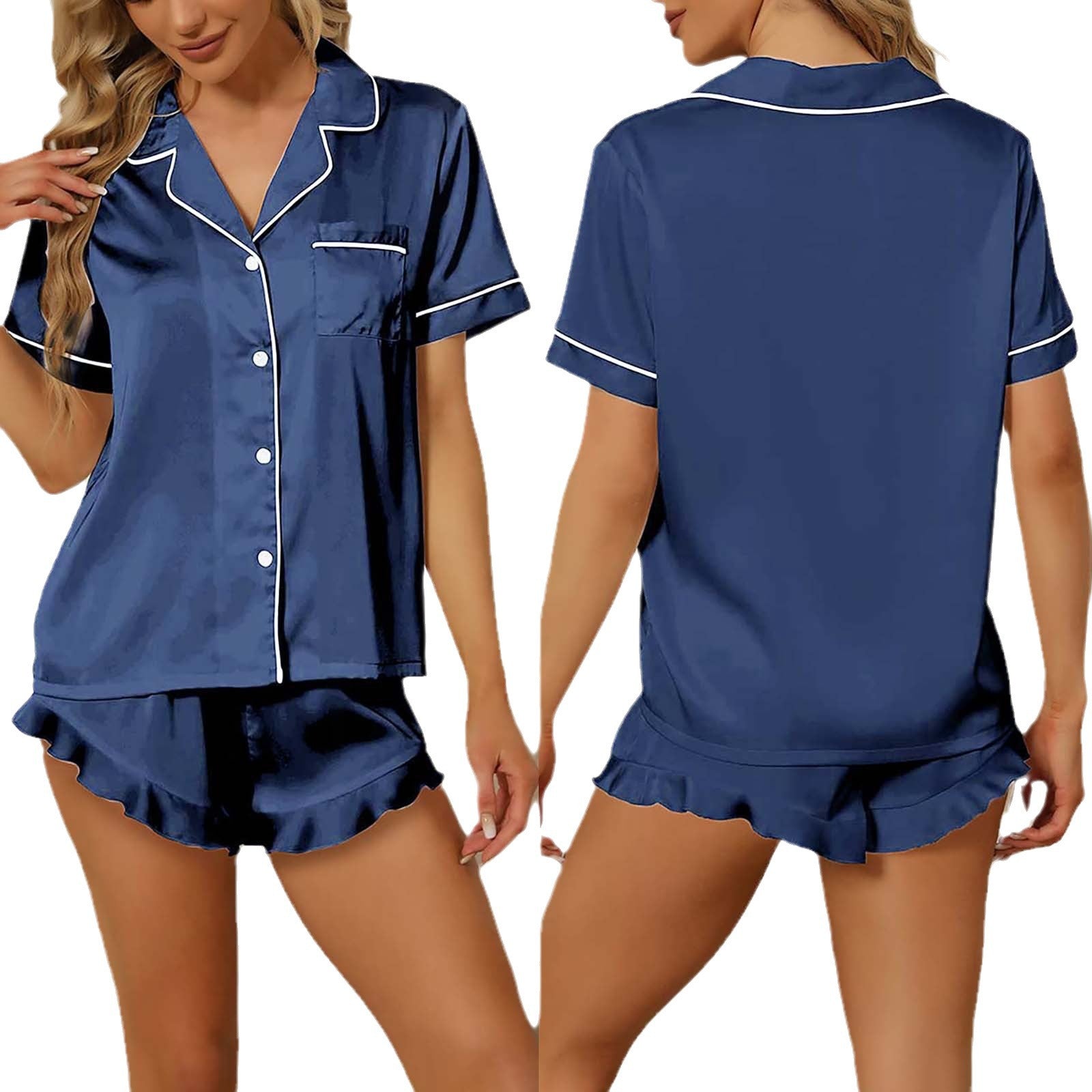Casual Satin Summer Pajamas Suits for Women