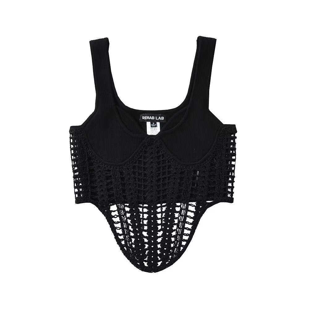 Fashion Crochet Knitted Midriff Baring Summer Tank Tops