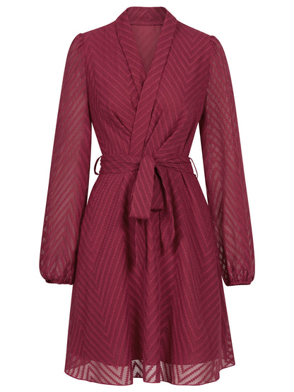 Fashion V Neck Long Sleeves Short Dresses