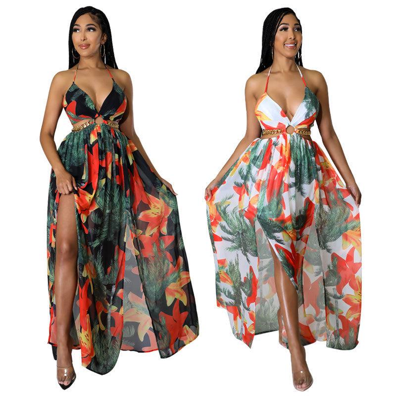 Sexy Halter Plus Sizes Summer Long Dresses