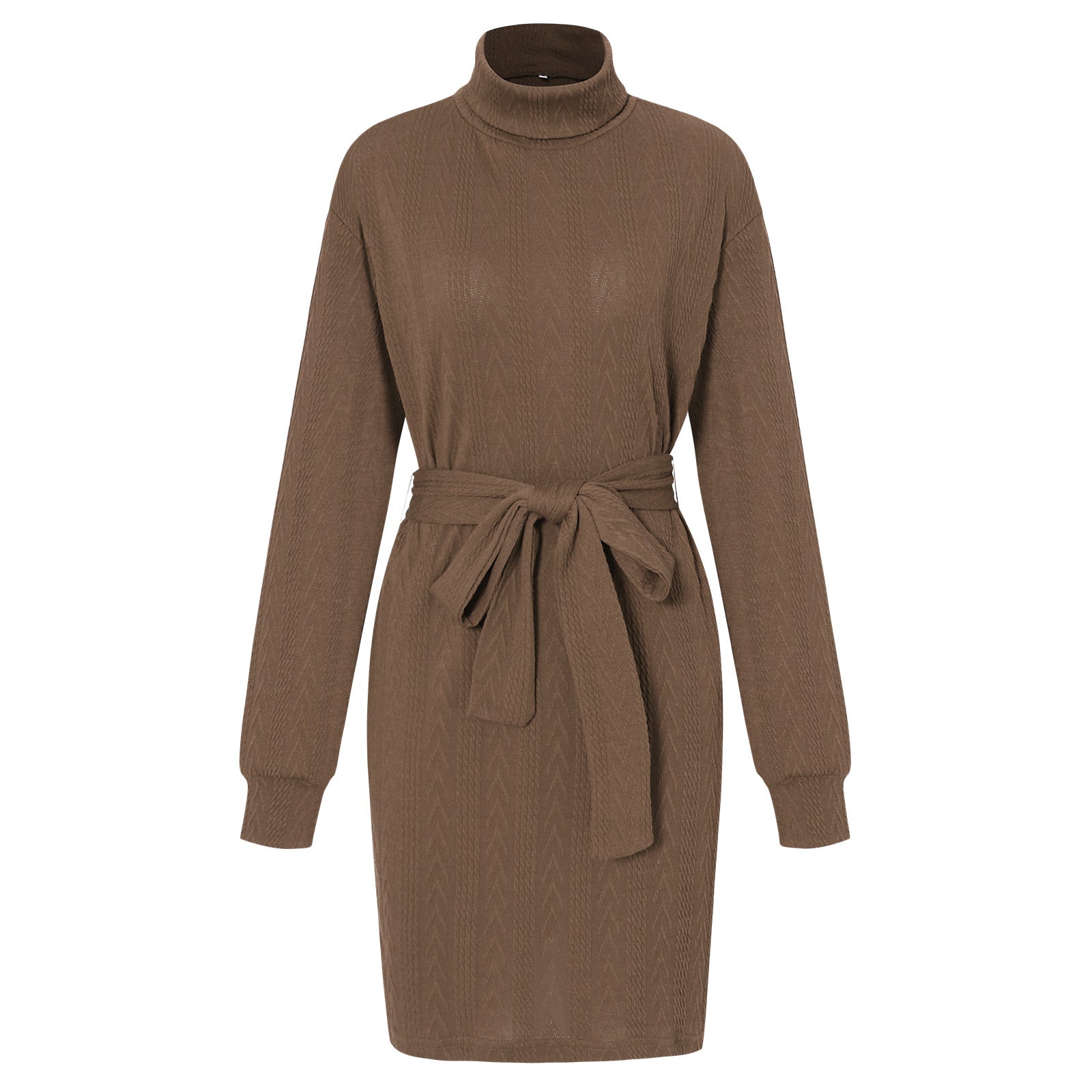 Fashion High Neck Knitted Short Dresses