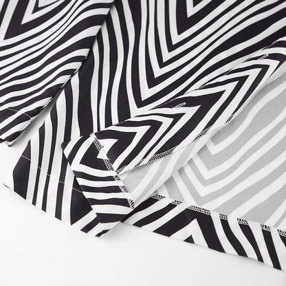 Fashion Black & White Stripes Two Pieces Suits for Women