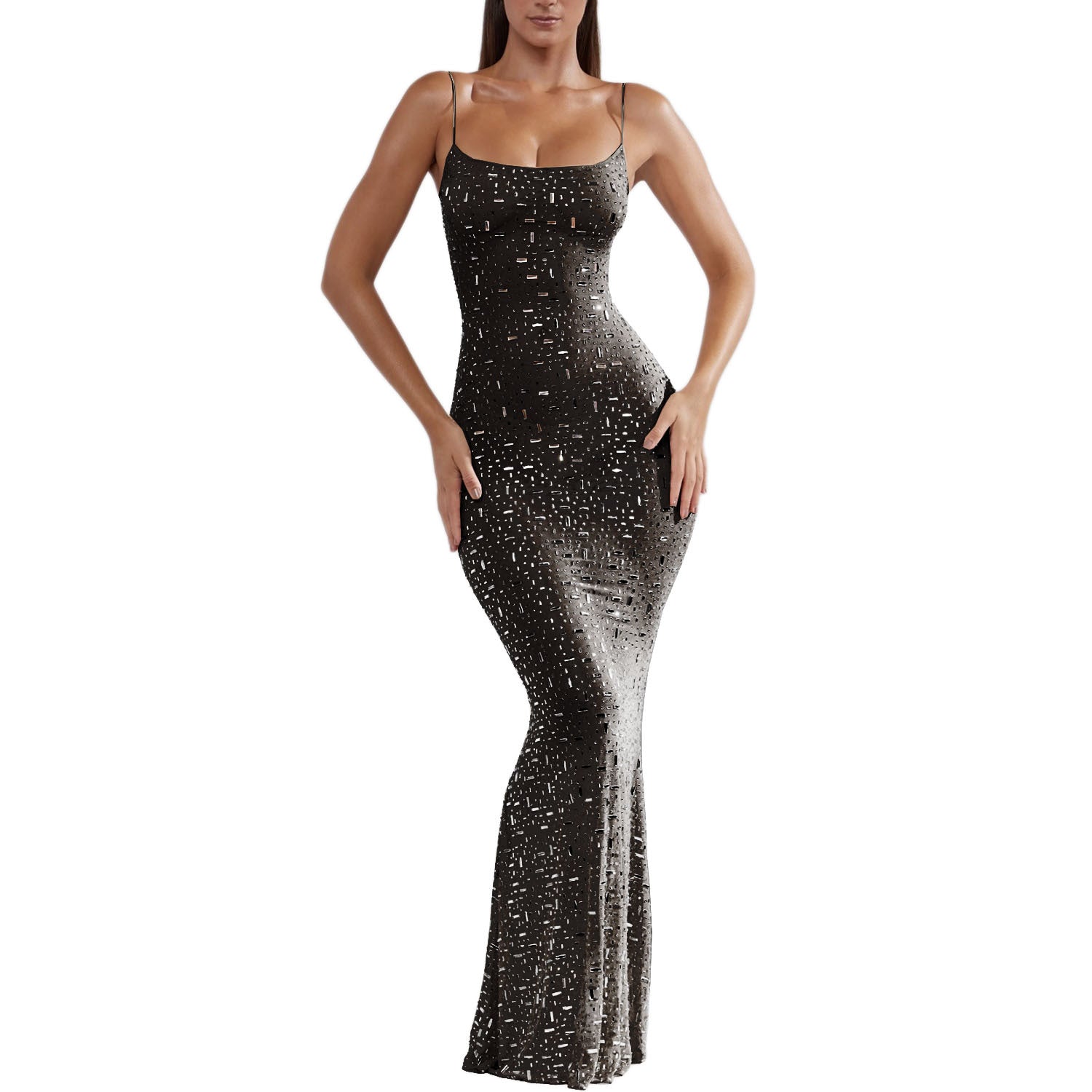 Sexy Bright Diamond Mermaid Long Party Dresses