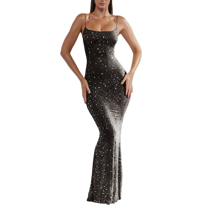 Sexy Bright Diamond Mermaid Long Party Dresses