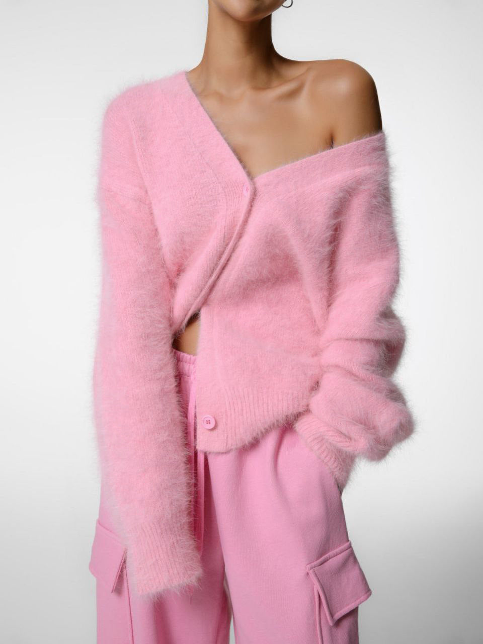 Casual V Neck Long Sleeves Knitted Sweaters