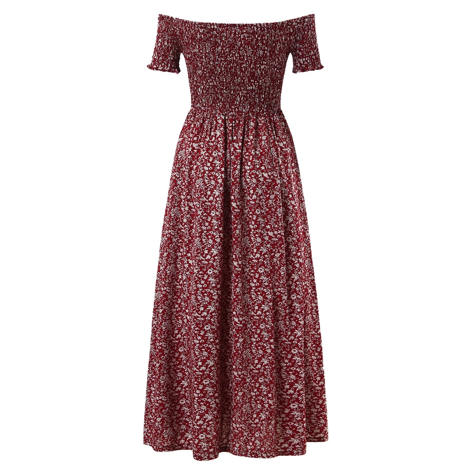 Casual Boho Off The Shoulder Summer Plus Sizes Dresses