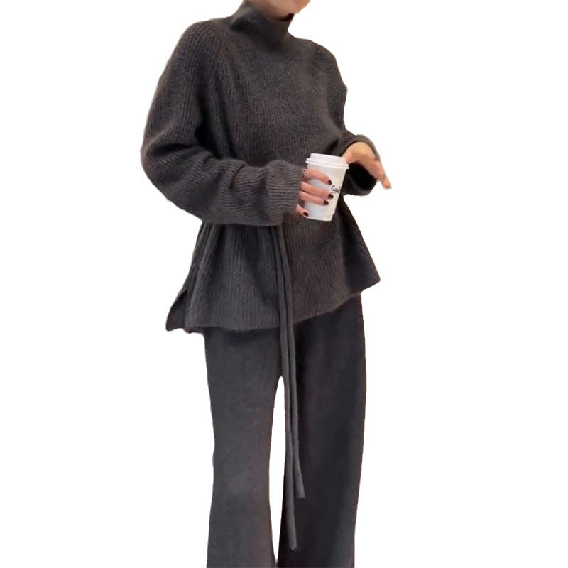 Casual Pullover Knitted Two Pieces Suits