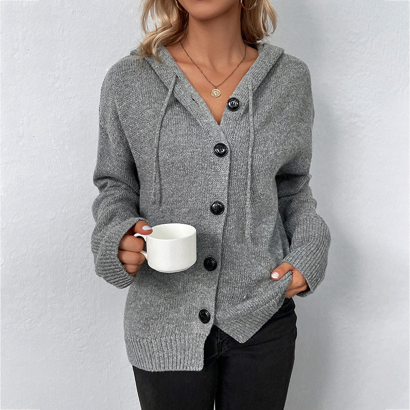 Fashion Drawstring Knitted Cardigan Coats for Women