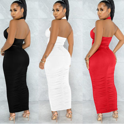 Sexy Halter Two Pieces Sheath Party Dresses