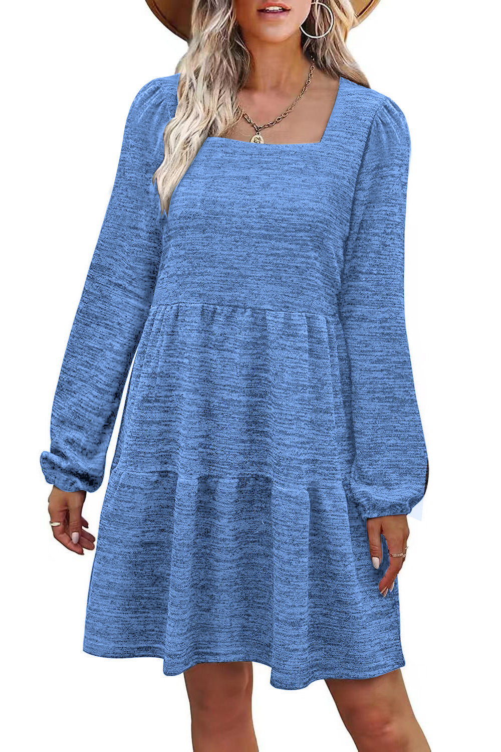 Fashion Square Neckline Fall Mini Dresses