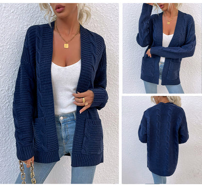 Fashion Twist Knitted Cardigan Coats