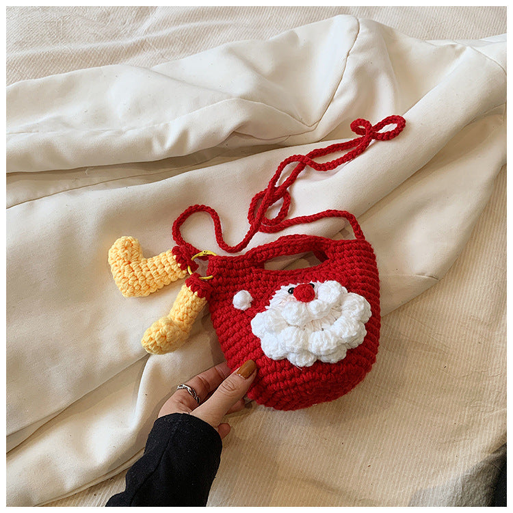 Merry Christmas Santa Claus Handmade Crochet Bags