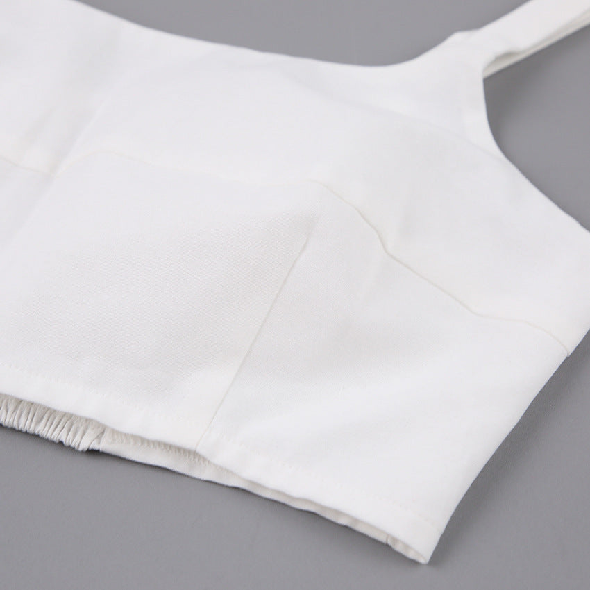 Summer Linen Crop Tops and Wide Legs Pants for Women