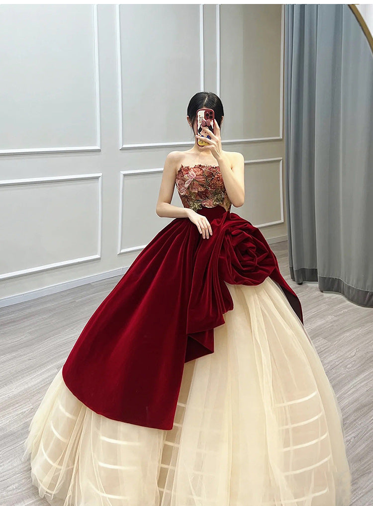 Gorgeous Ball Gown Wedding Party Dresses/Evening Dresses with Bustle