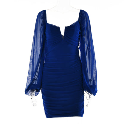 Sexy V Neck Summer Backless Mini Dresses