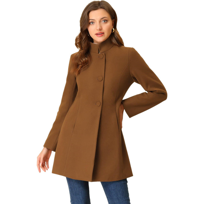 Fashion Popular Socket 3-breasted Slim-fit Women Coat
