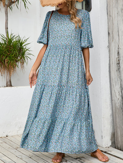 Vintage Half Sleeves Midi Length Plus Sizes Vacation Dresses
