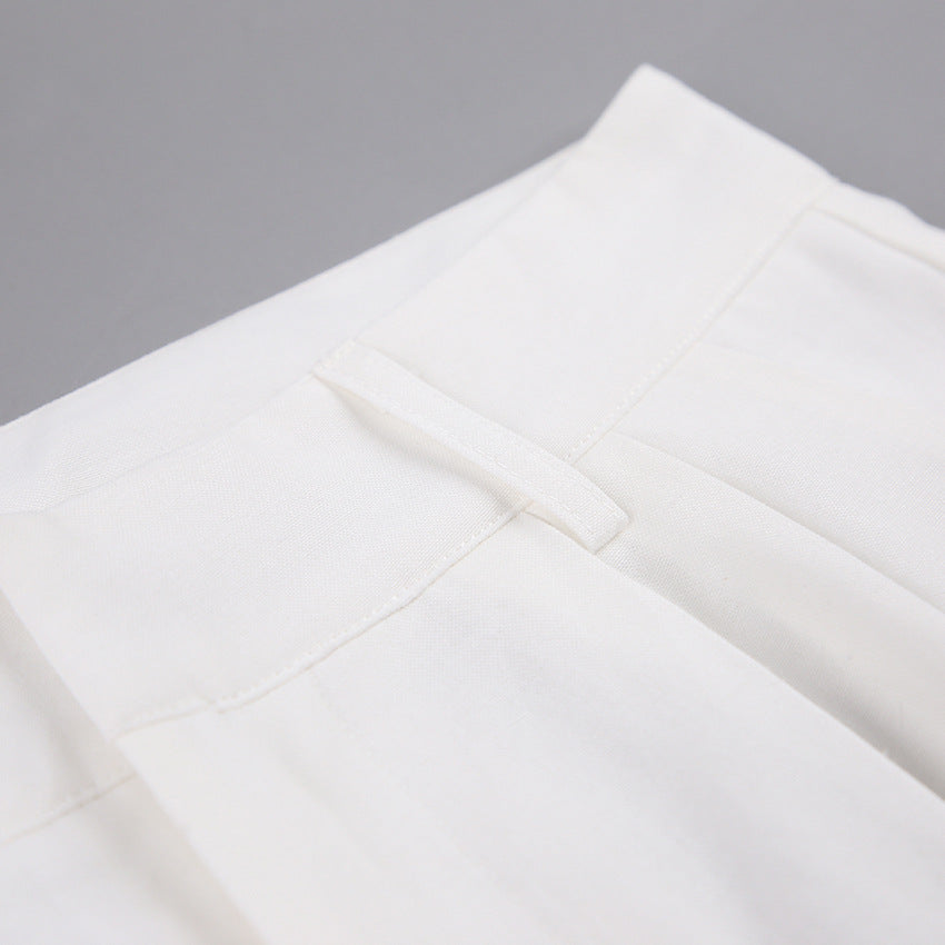 Summer Linen Crop Tops and Wide Legs Pants for Women