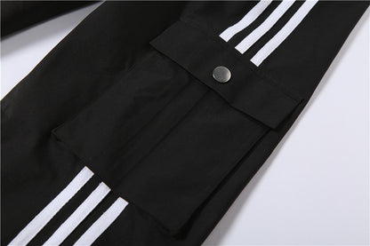 Fashion Black High Waist Black Ankle Tied Pants