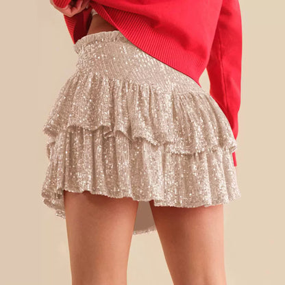 Sexy Sequined Beaded Short Mini Skirts