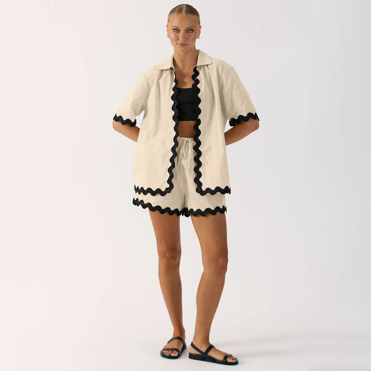 Casual Fashion Summer Two Pieces Short Suits