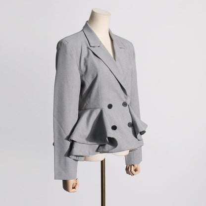 Designed Ruffled Women Blazer Tops